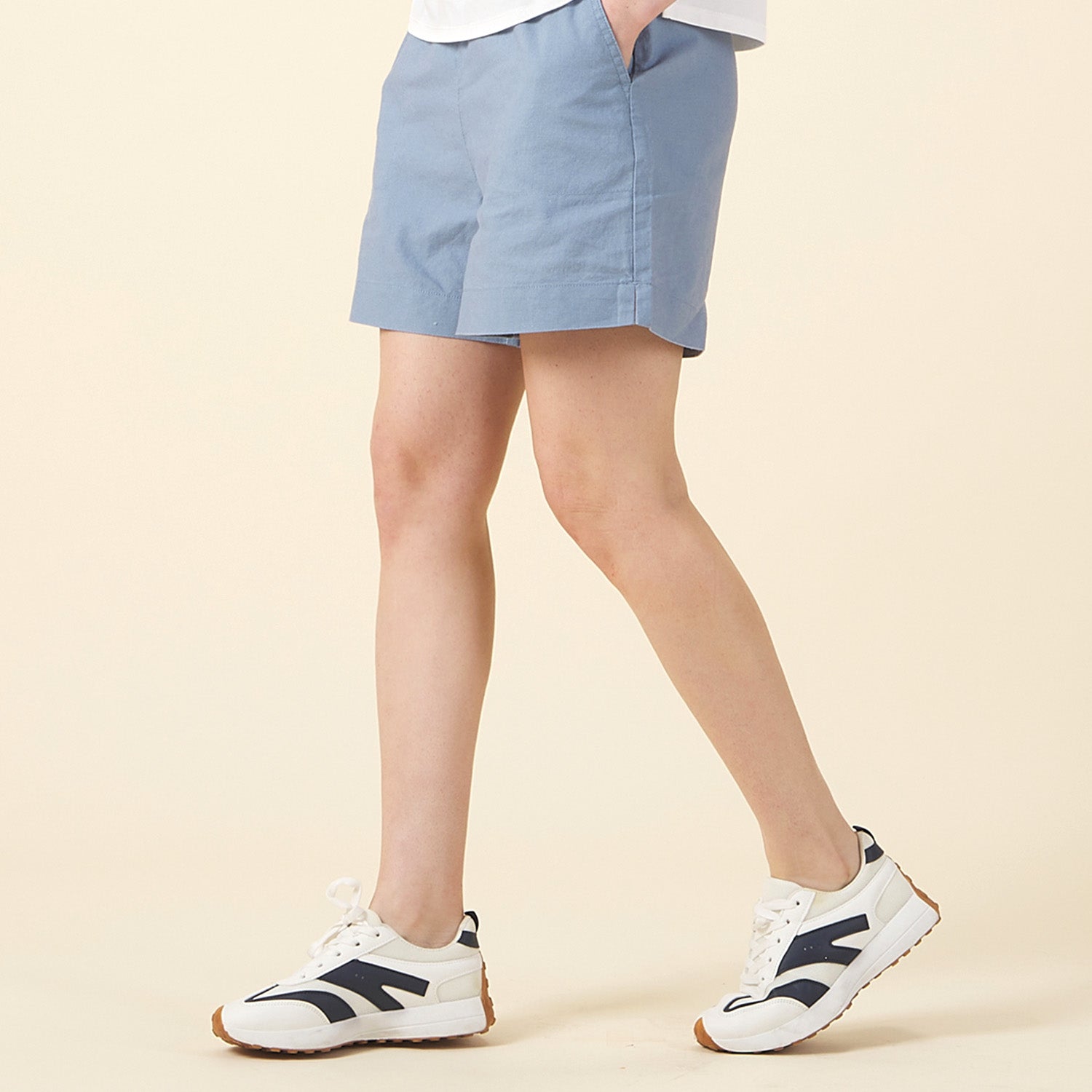 GIORDANO Women's Linen Cotton High Waist Relax Fit Shorts (05405209)