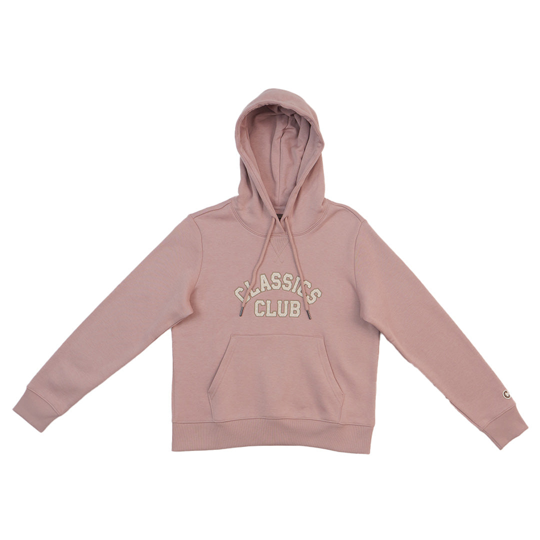 GIORDANO Women's Classics Club French Terry Hoodie Boyfriend Fit Printed Sweatshirt (05394624)