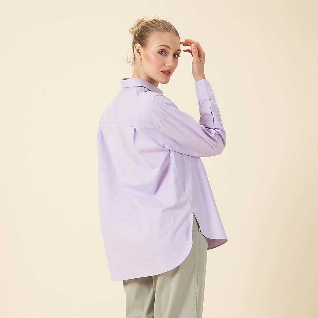 GIORDANO Women's Frog Cotton Oxford Acute Collar Short Sleeves Eco Soft Shirt (05345034)