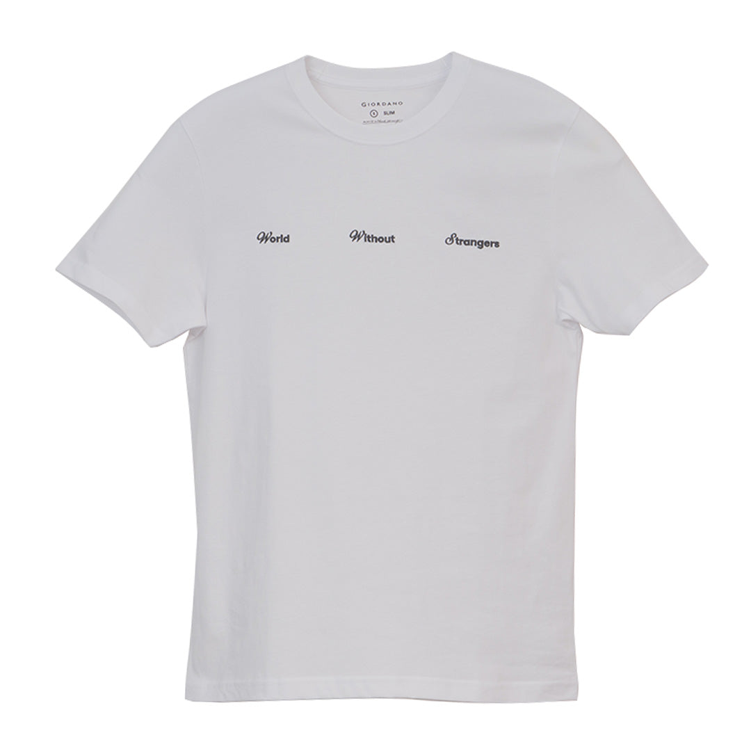 GIORDANO Men's Jersey Crew Neck Short Sleeves WWS Printed Tee (01096310)