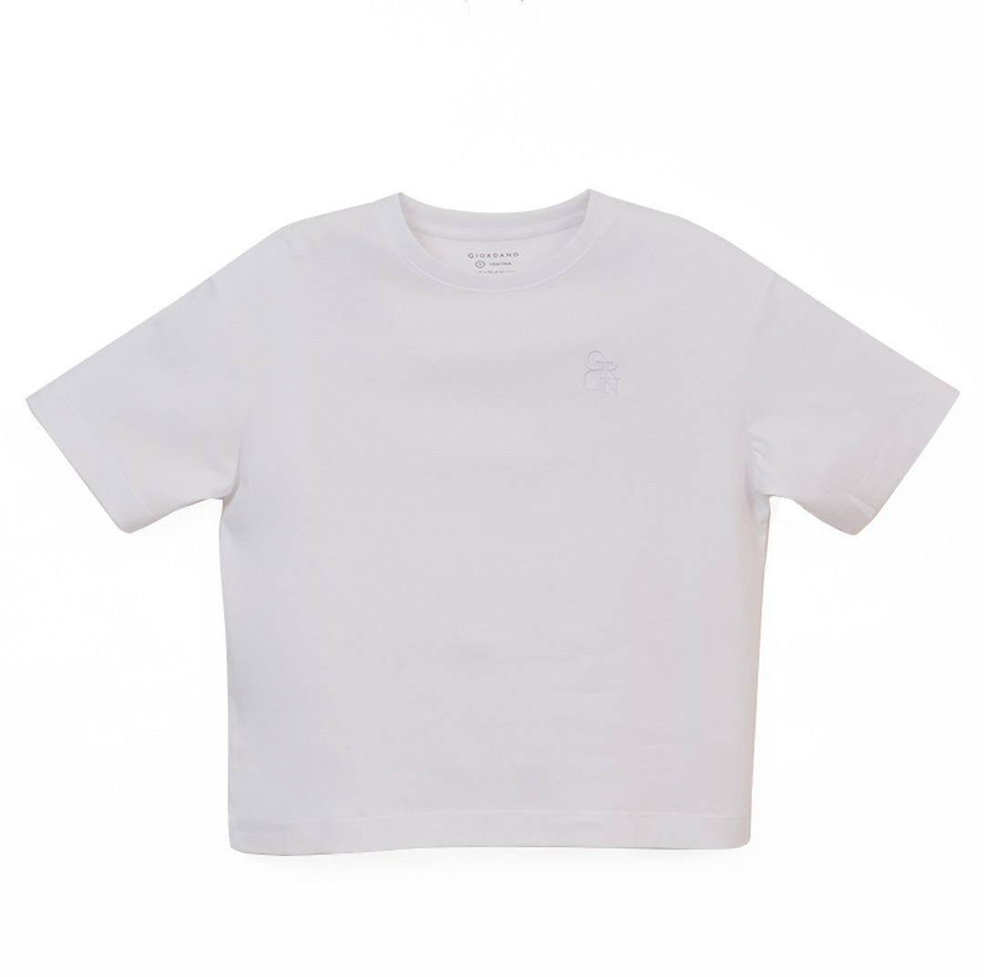 GIORDANO Women's Liquid Touch Embroidered Loose Fit Tee (05326219)