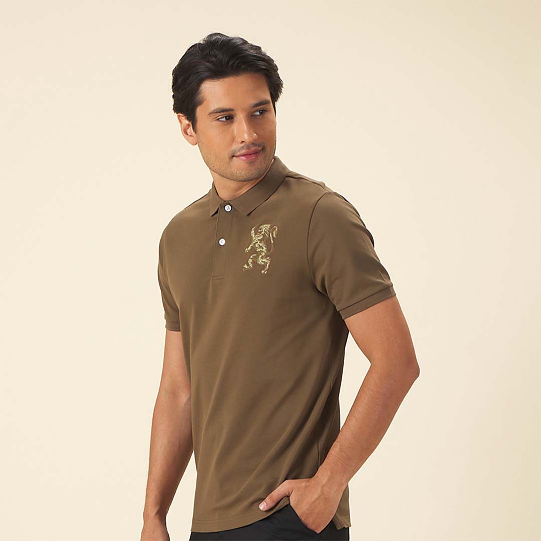 GIORDANO Men's 3D Lion Polo (01015222)