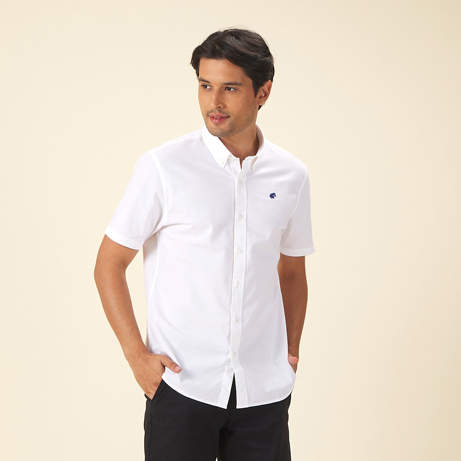 GIORDANO Men's Frog Short Sleeves Oxford Shirt (01045248)