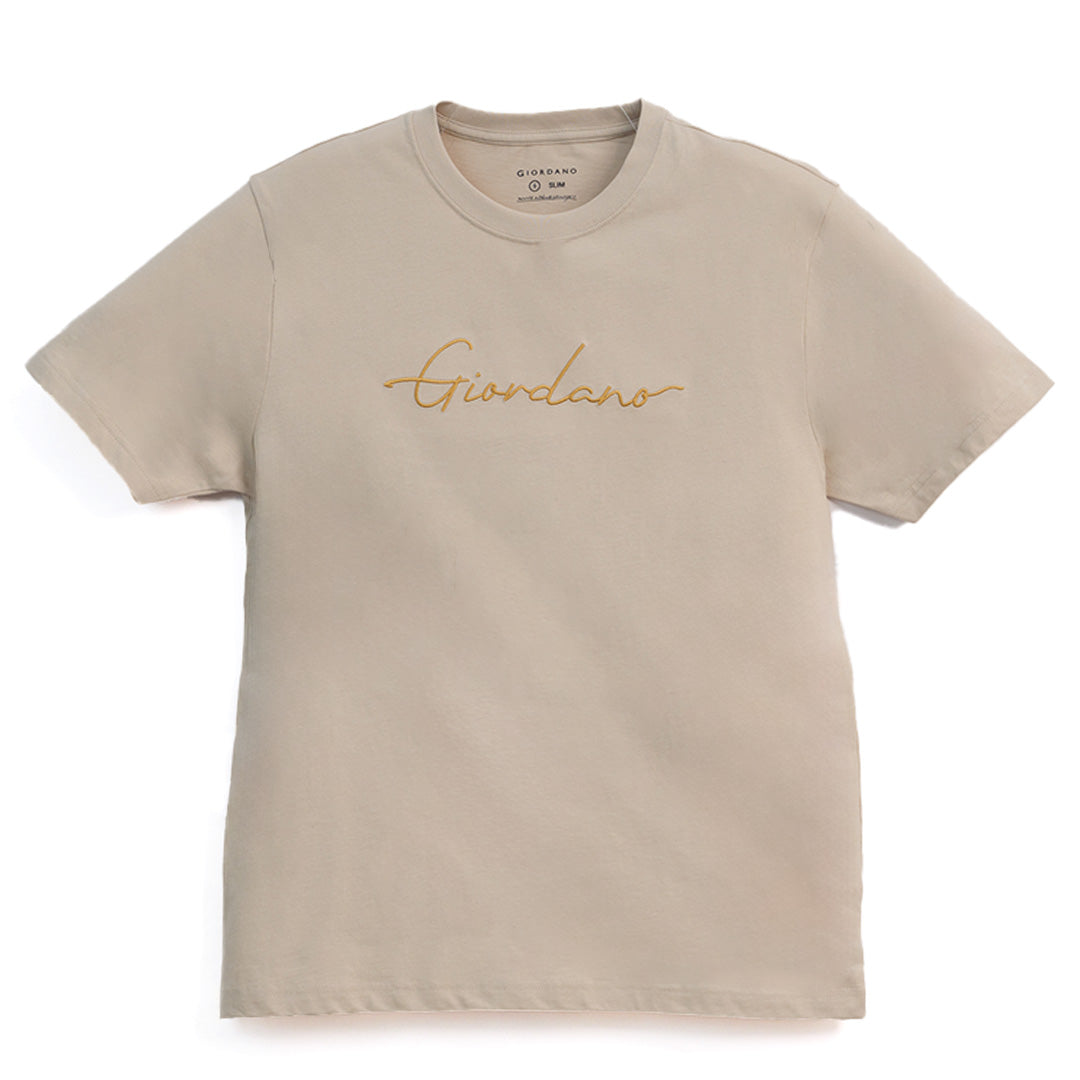 GIORDANO Men's Signature Logo Slim Fit Tee (01096203)