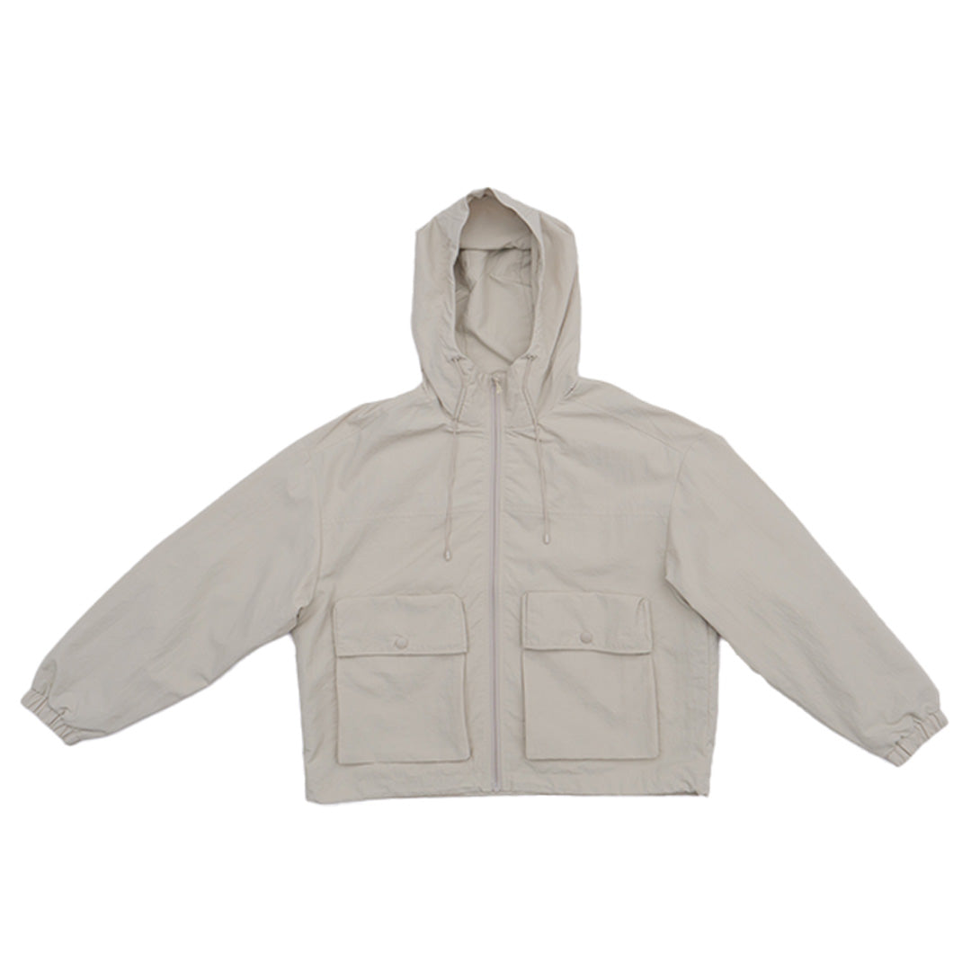 GIORDANO Women's Nylon Plain Weave Hoodie Full Zip Jacket (05375015)