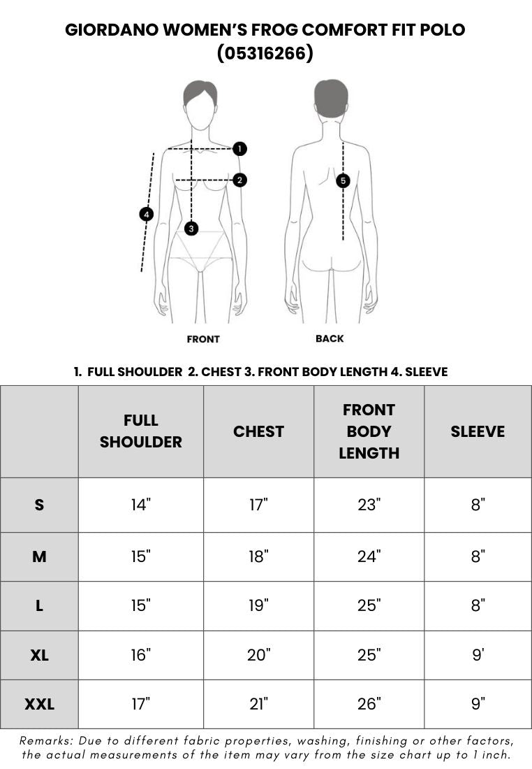 GIORDANO Women's Frog Comfort Fit Polo (05316266)