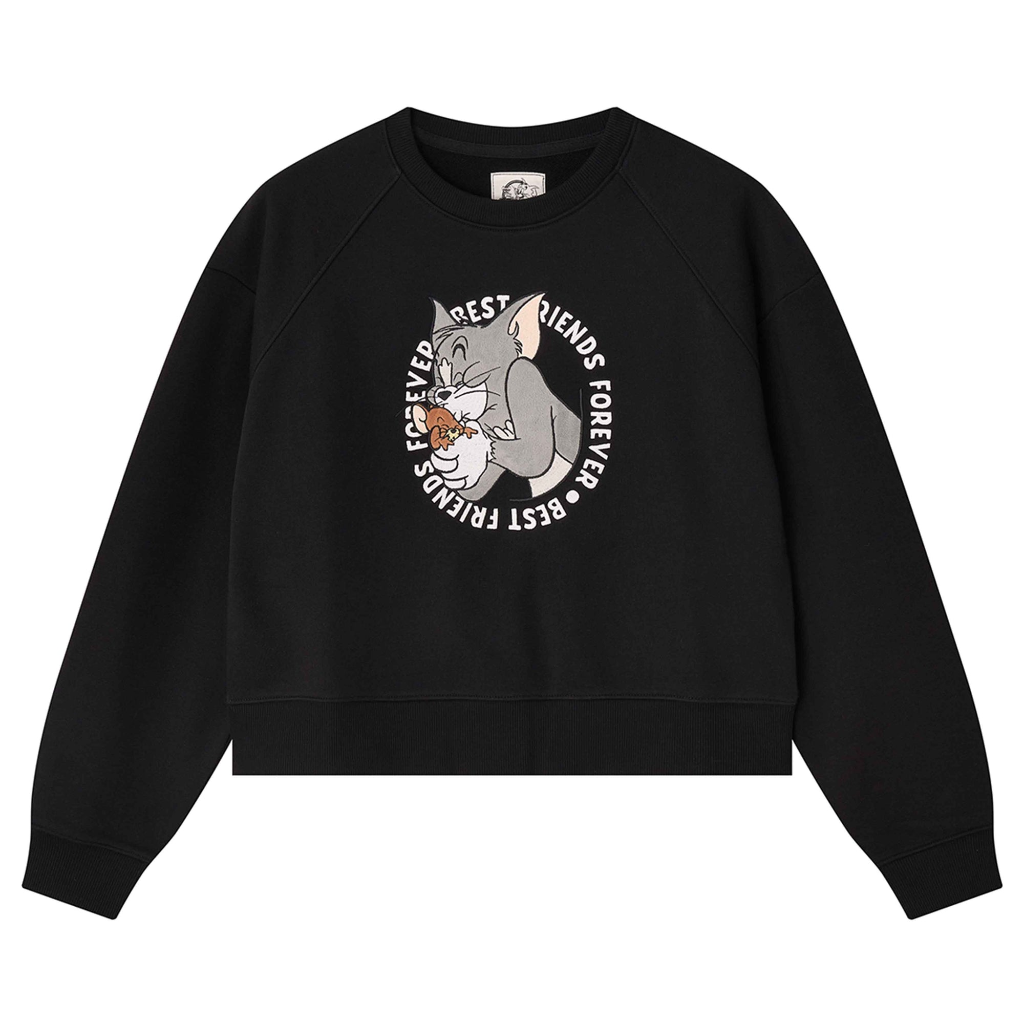 GIORDANO Women's Tom and Jerry French Terry Crop Fit Printed Sweatshirt (05396614)