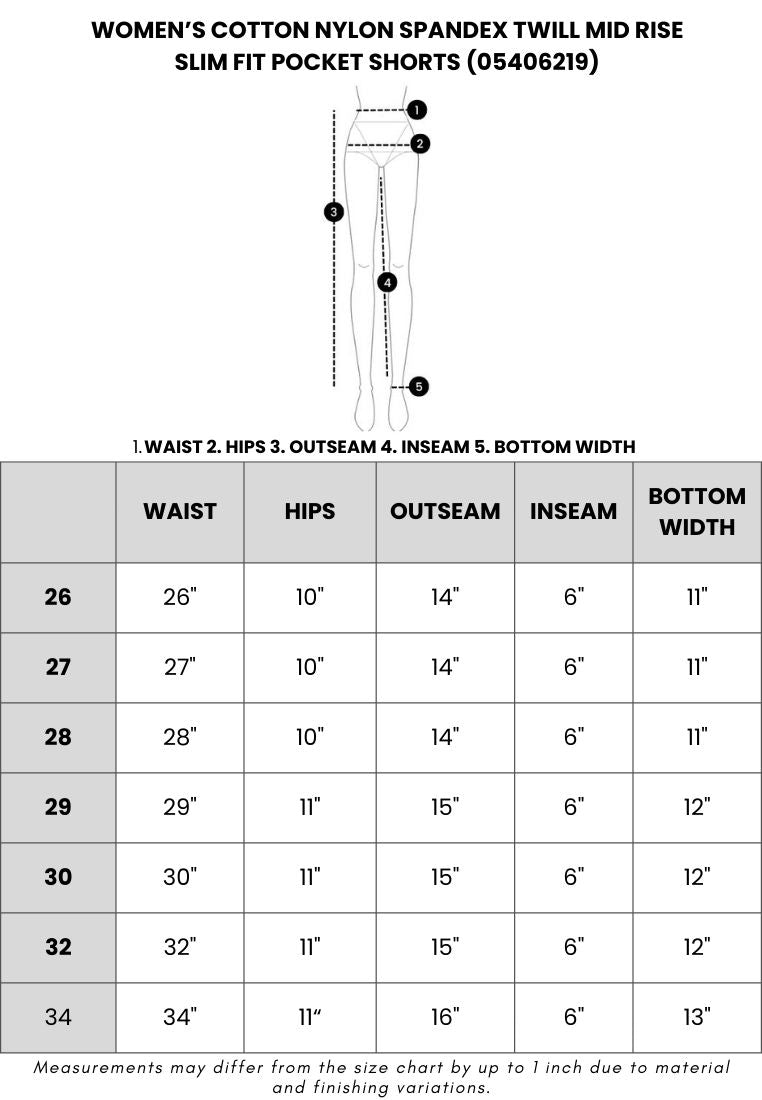 GIORDANO Women's Cotton Nylon Spandex Twill Mid Rise Slim Fit Pocket Shorts (05406219)