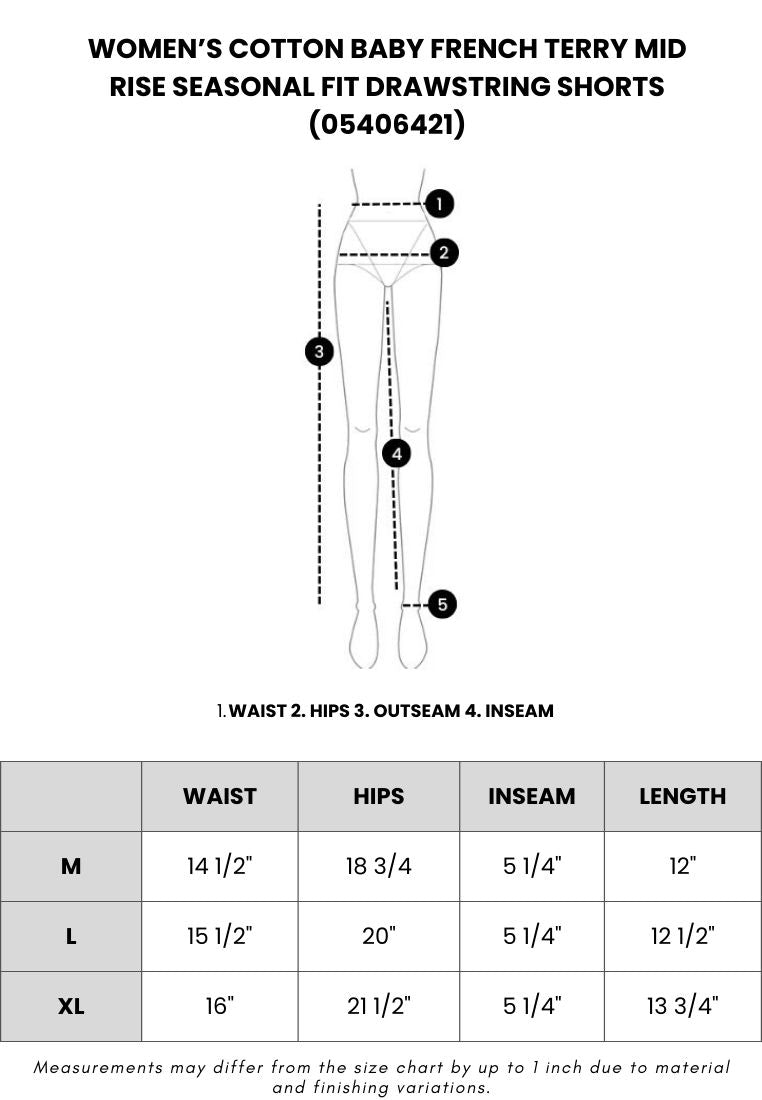 GIORDANO Women's Cotton Baby French Terry Mid Rise Seasonal Fit Drawstring Shorts (05406421)