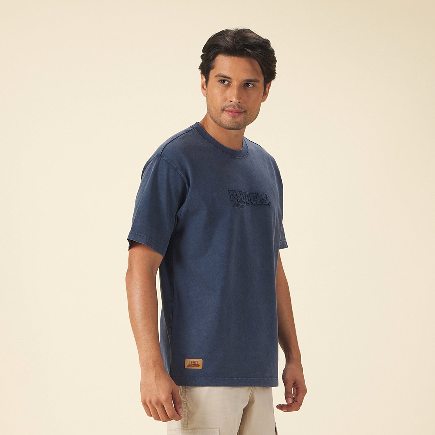 GIORDANO Men's Blue Classics Printed Tee (01095210)