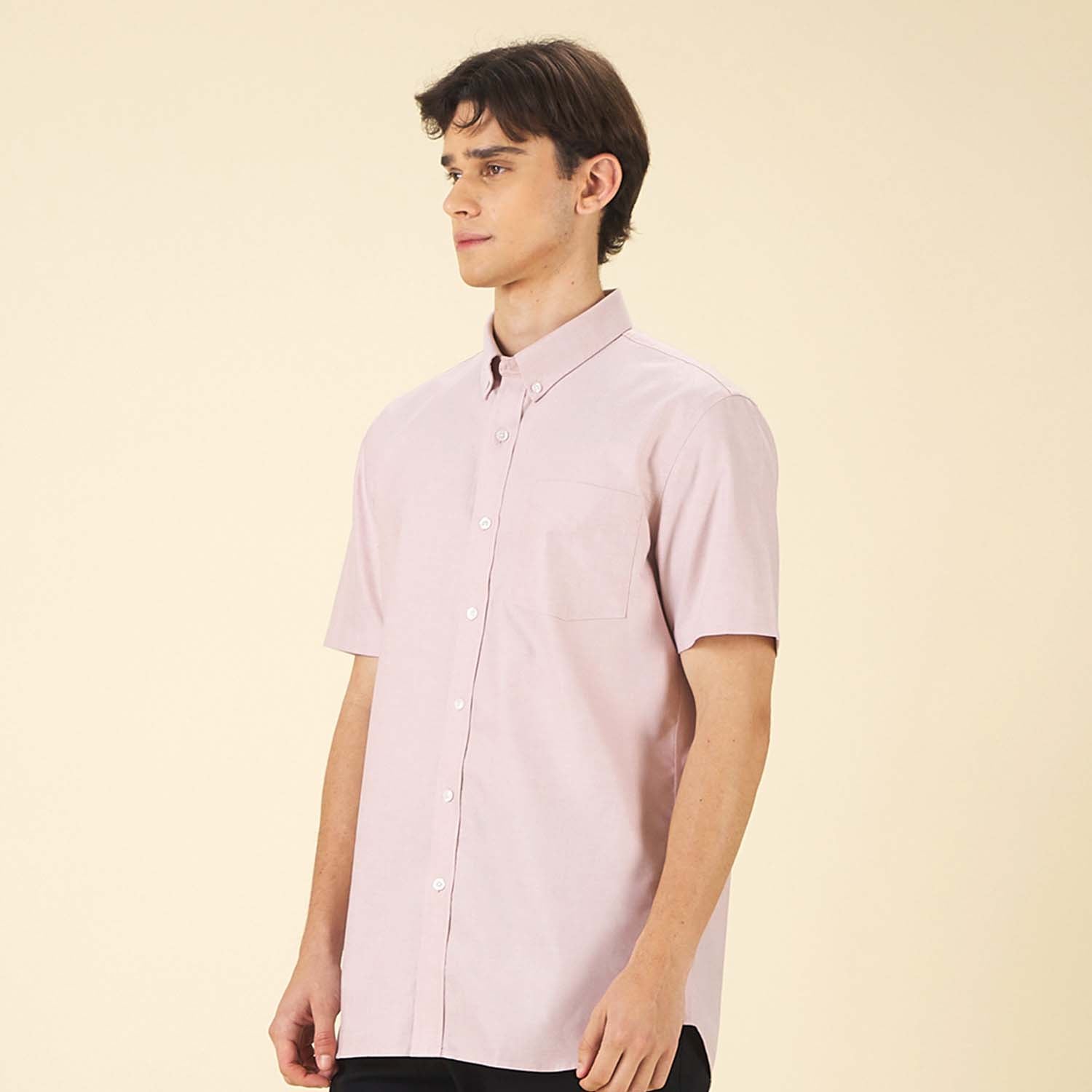 GIORDANO Men's Cotton Wrinkle Free Short Sleeves Oxford Shirt (01045208)