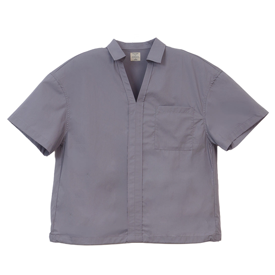 GIORDANO Women's Cotton Poplin V-Neck Short Sleeves Regular Fit Shirt (05346486)
