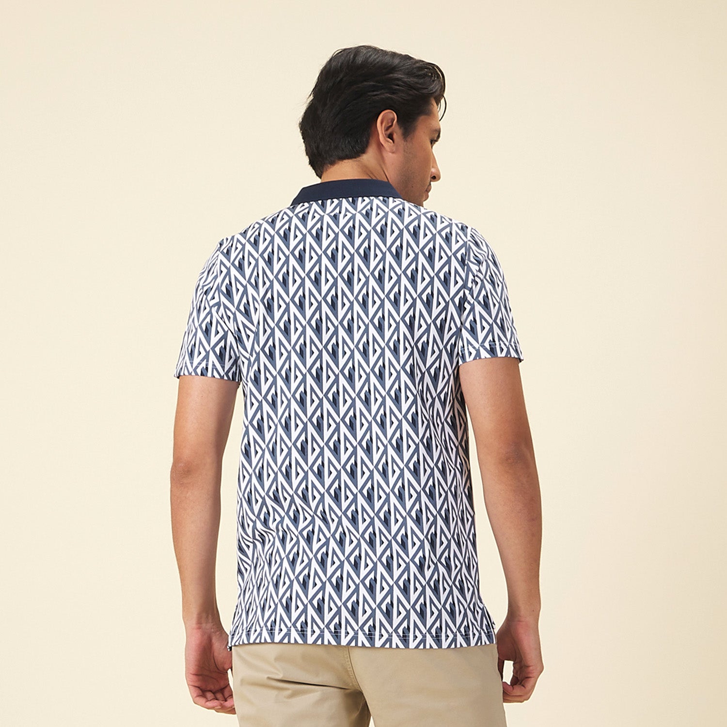 GIORDANO Men's Cotton Lycra All Over Print Polo (01015234)