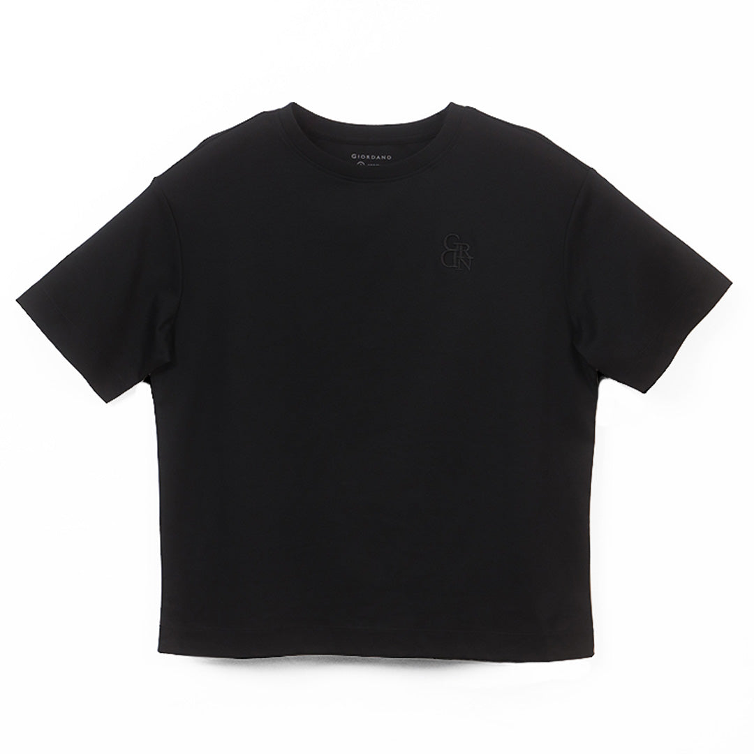 GIORDANO Women's Liquid Touch Embroidered Loose Fit Tee (05326219)