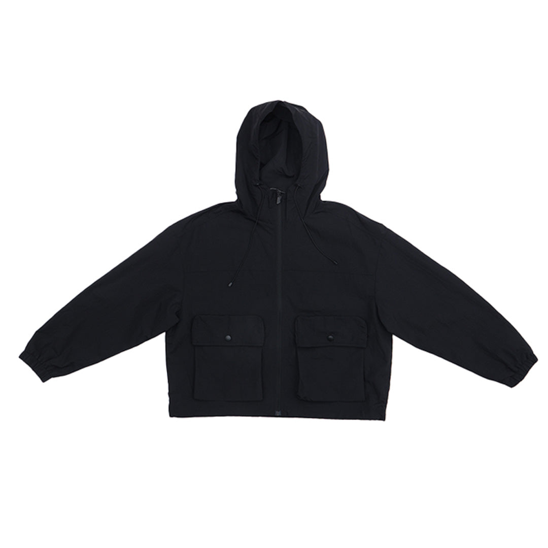 GIORDANO Women's Nylon Plain Weave Hoodie Full Zip Jacket (05375015)