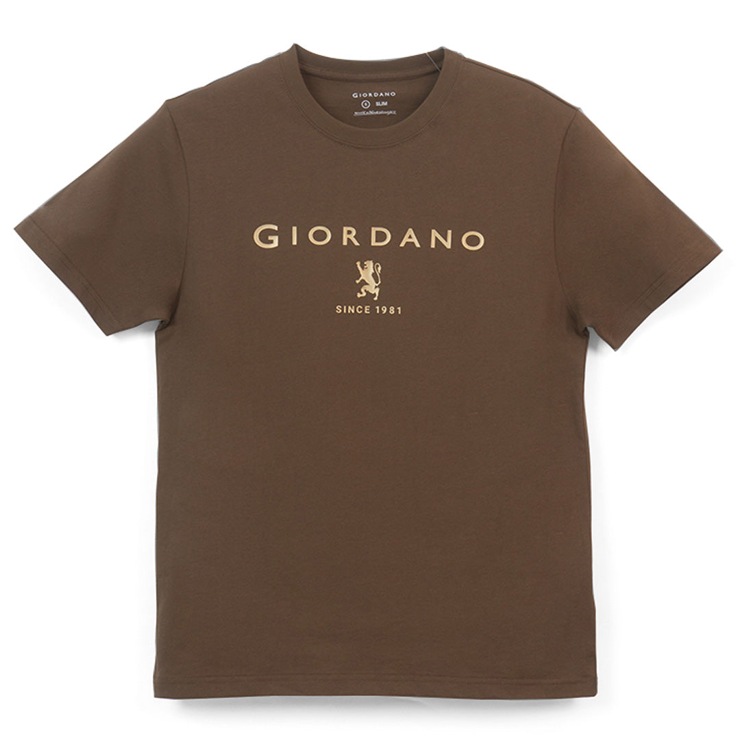 GIORDANO Men's Slim Fit Lion Logo Tee (01096201)