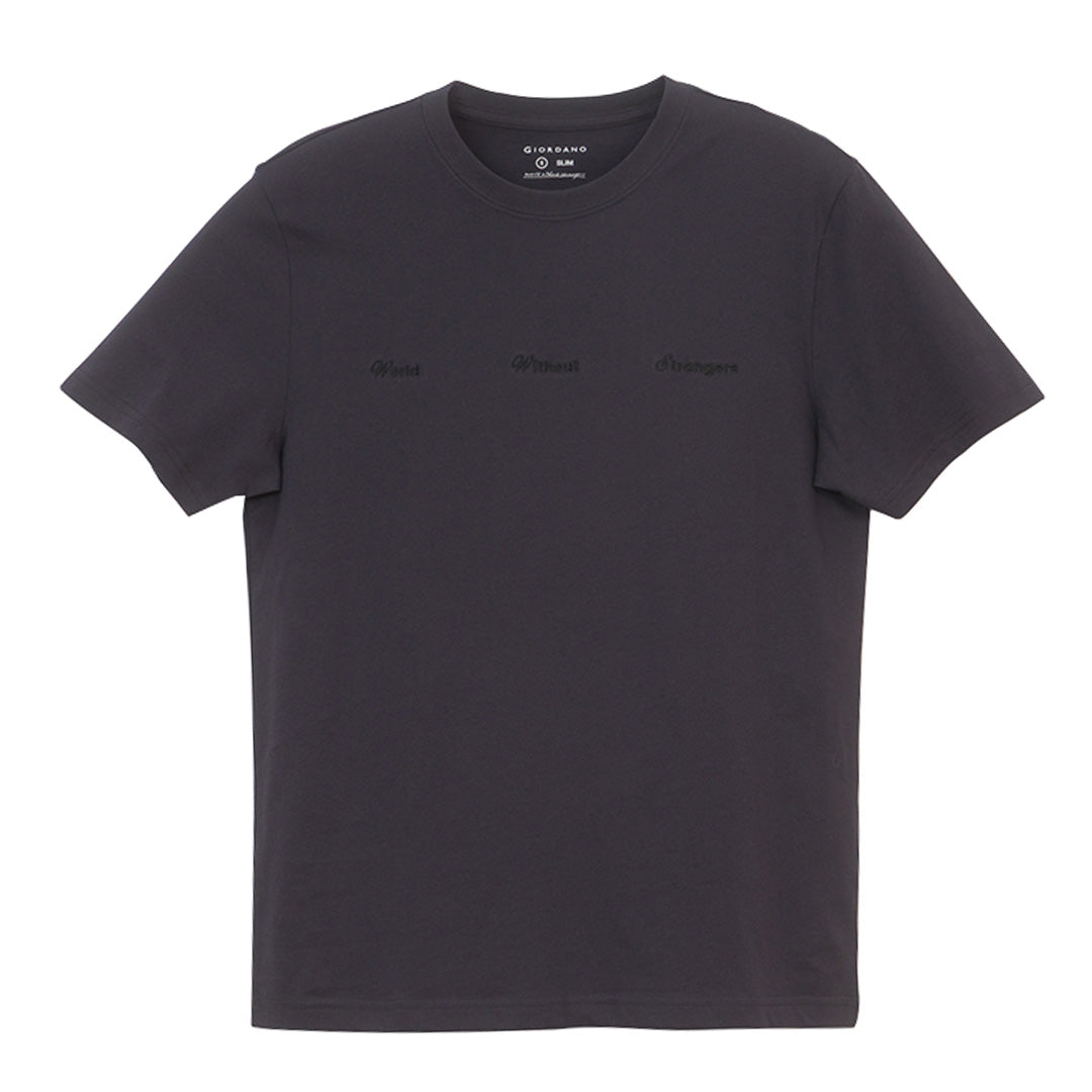 GIORDANO Men's Jersey Crew Neck Short Sleeves WWS Printed Tee (01096310)