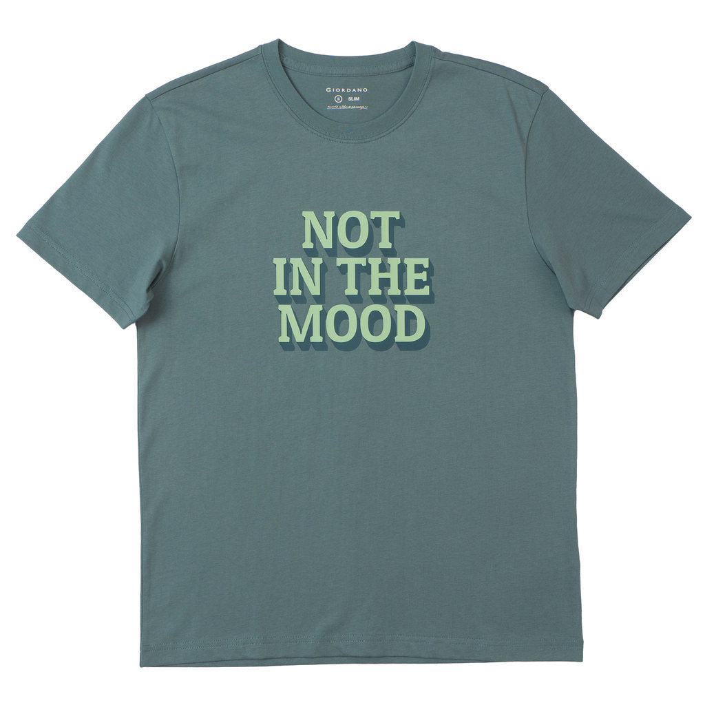 GIORDANO Men's Crew Neck Slim Fit Message Printed Tee (01095312)