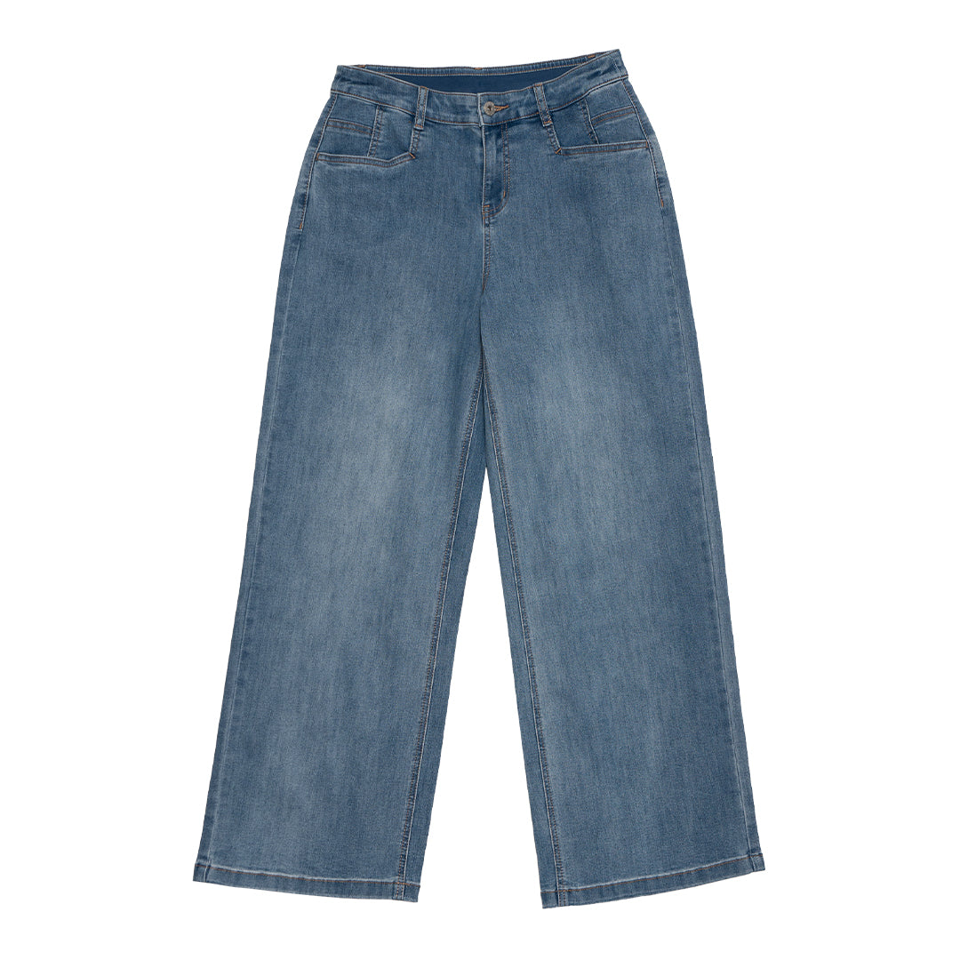 GIORDANO Women's High Waist Wide Leg Denim Pants (05413039)