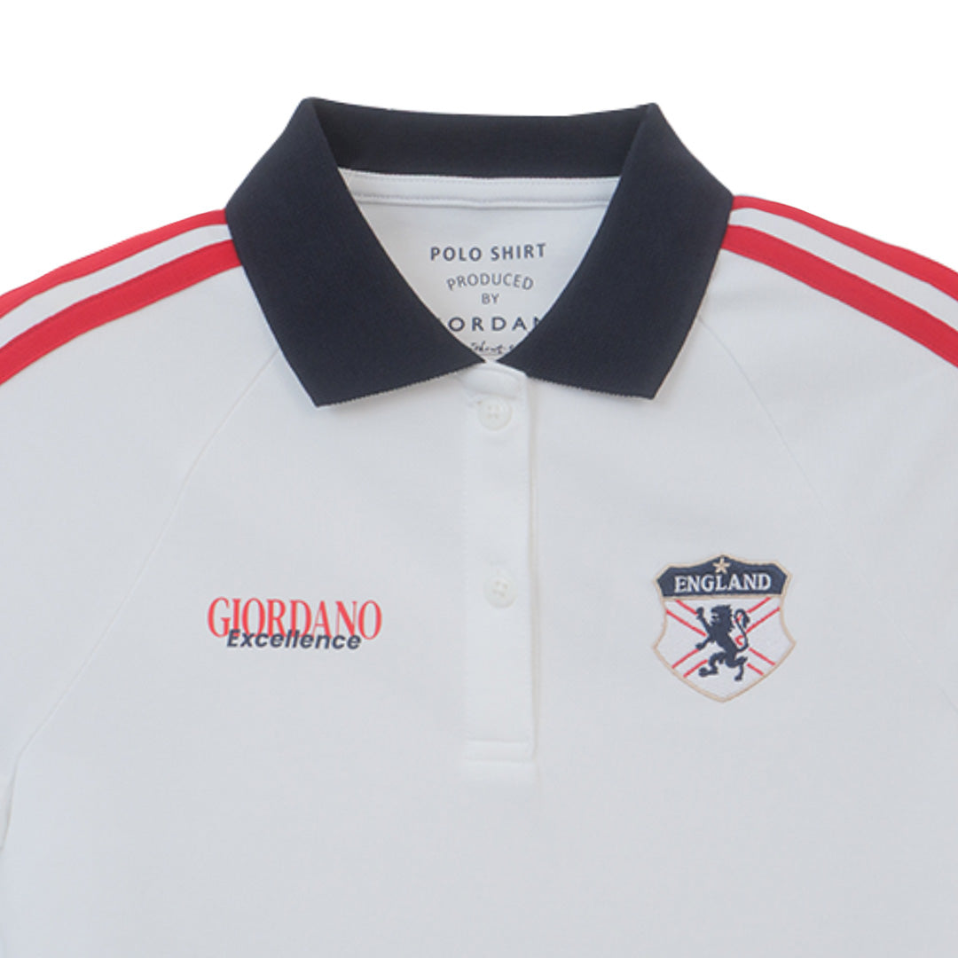 GIORDANO Women's Cotton Lycra Short Sleeve Embroidery World Cup Polo (05316178)