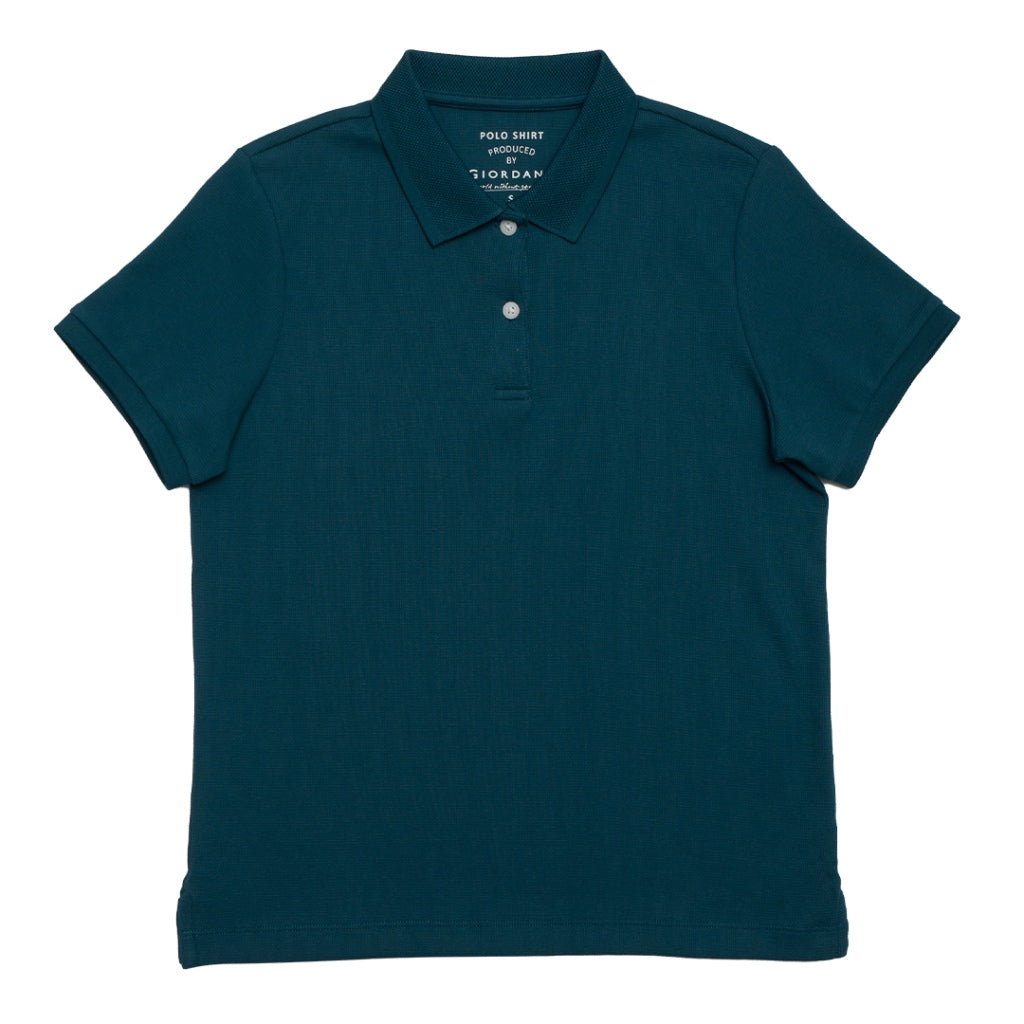 GIORDANO Women's Cotton Polyester Waffle Polo (05313253) - 96 - Key Largo