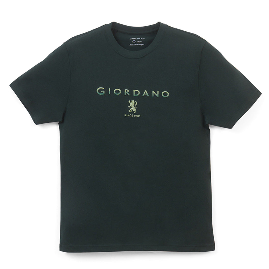 GIORDANO Men's Slim Fit Lion Logo Tee (01096201)