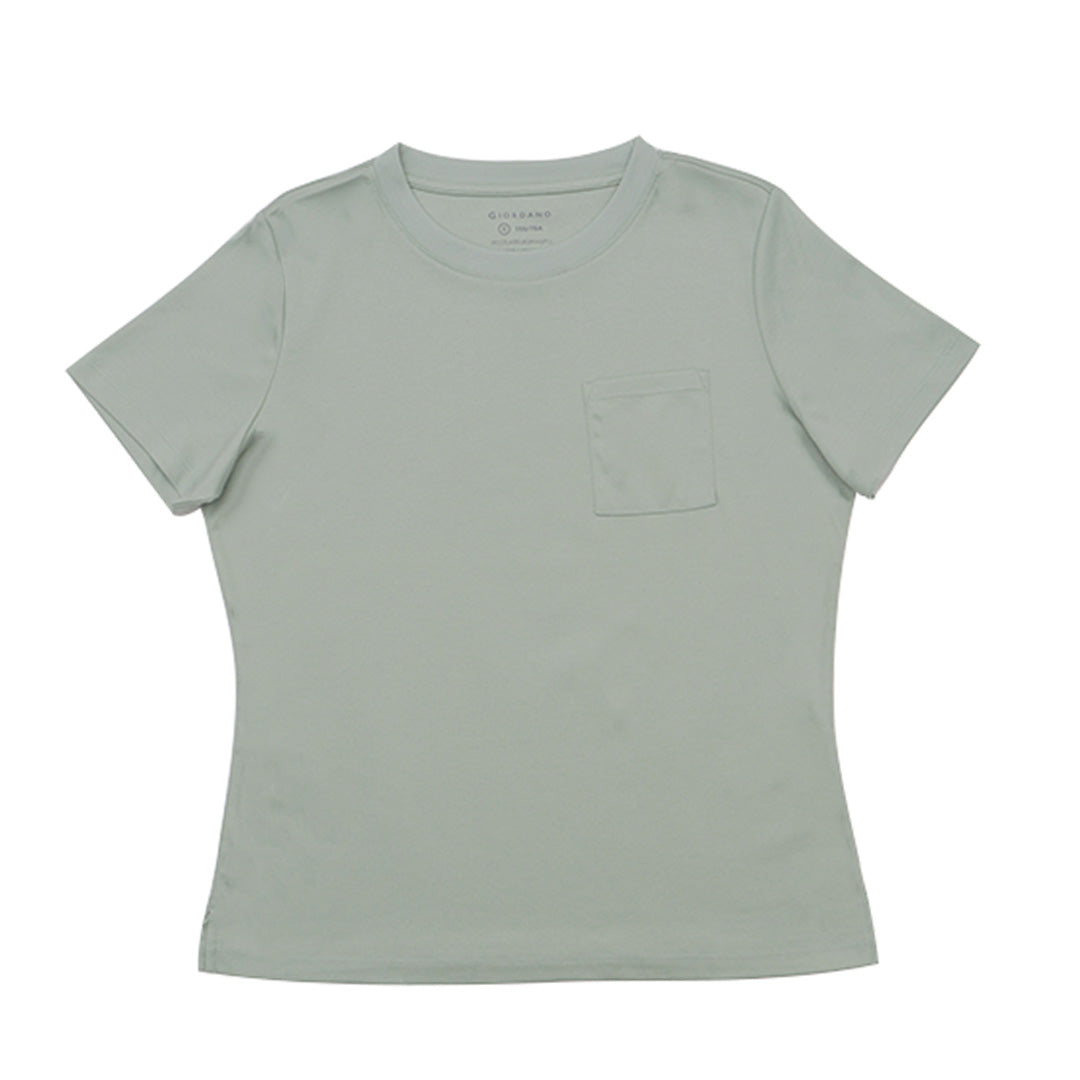 GIORDANO Women's Liquid Touch Comfort Fit  Pocket Tee (05325217)