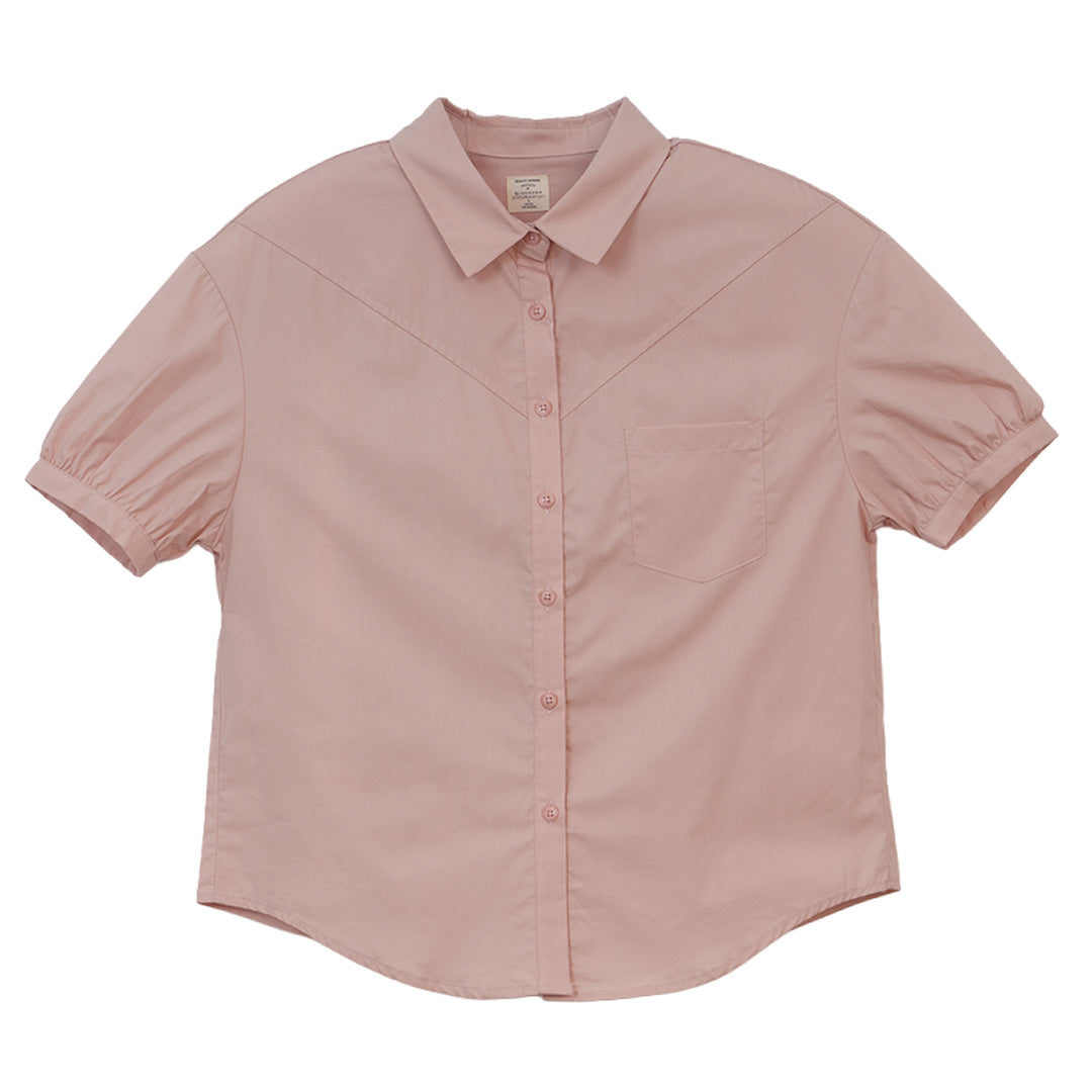 GIORDANO Women's Cotton Poplin Woven Collar Short Sleeves Regular Fit Shirt (05346499)
