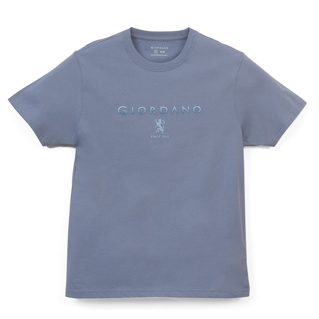 GIORDANO Men's Slim Fit Lion Logo Tee (01096201)