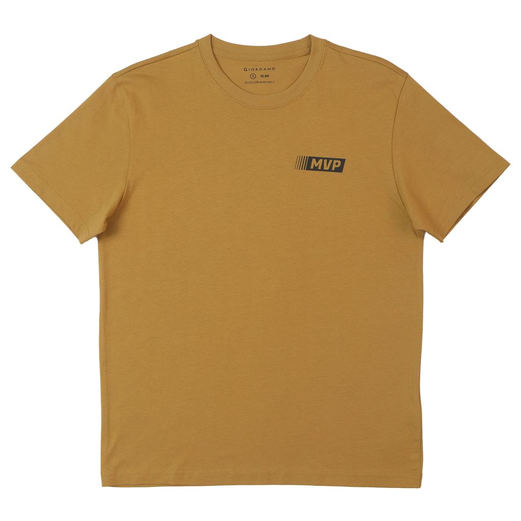 GIORDANO Men's Crew Neck Slim Fit Message Printed Tee (01095312)