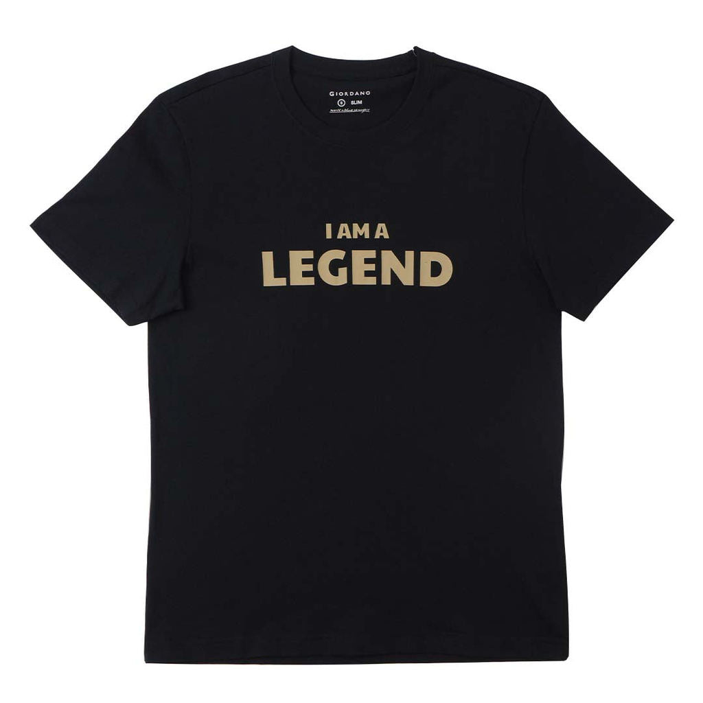 GIORDANO Men's Crew Neck Slim Fit Message Printed Tee (01095312)