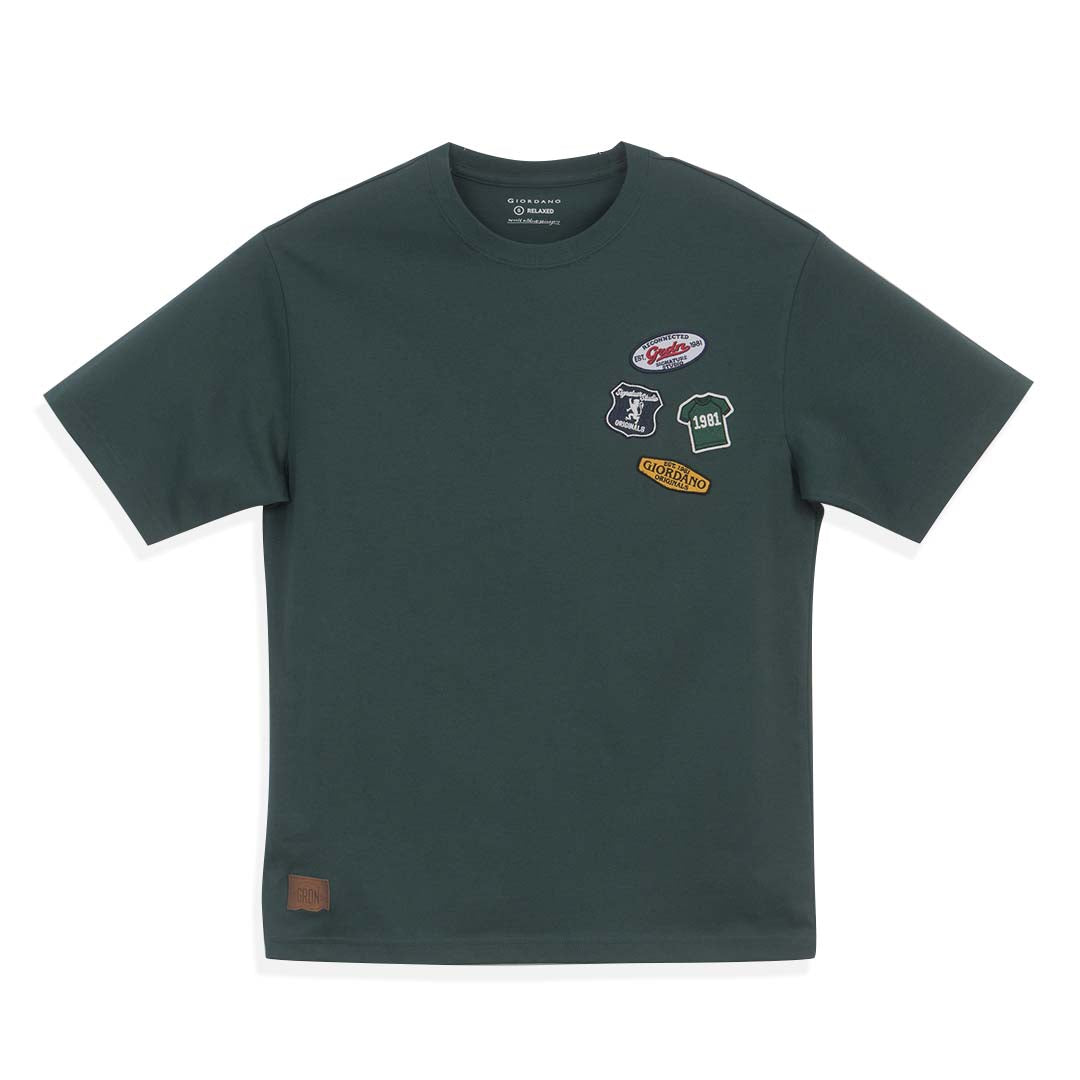GIORDANO Men's Cotton Jersey Relax Fit Printed Tee�(01096268)