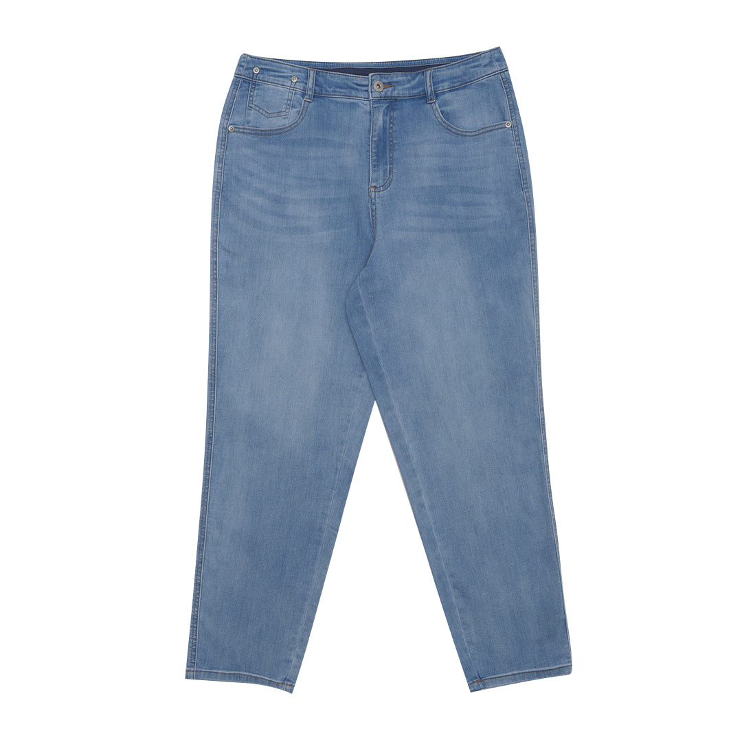 GIORDANO Women's Denim High Waist Mom Straight Fit Pocket Jeans (05415024)