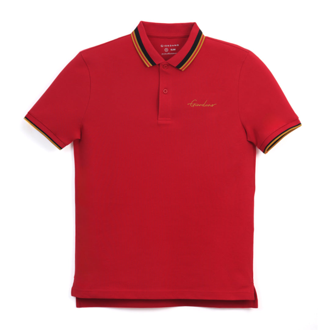 GIORDANO Men's Slim Fit Signature Polo (01016256)