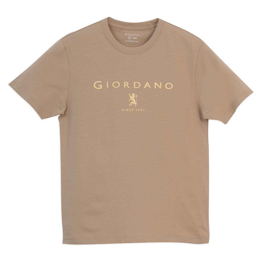 GIORDANO Men's Slim Fit Lion Logo Tee (01096201)