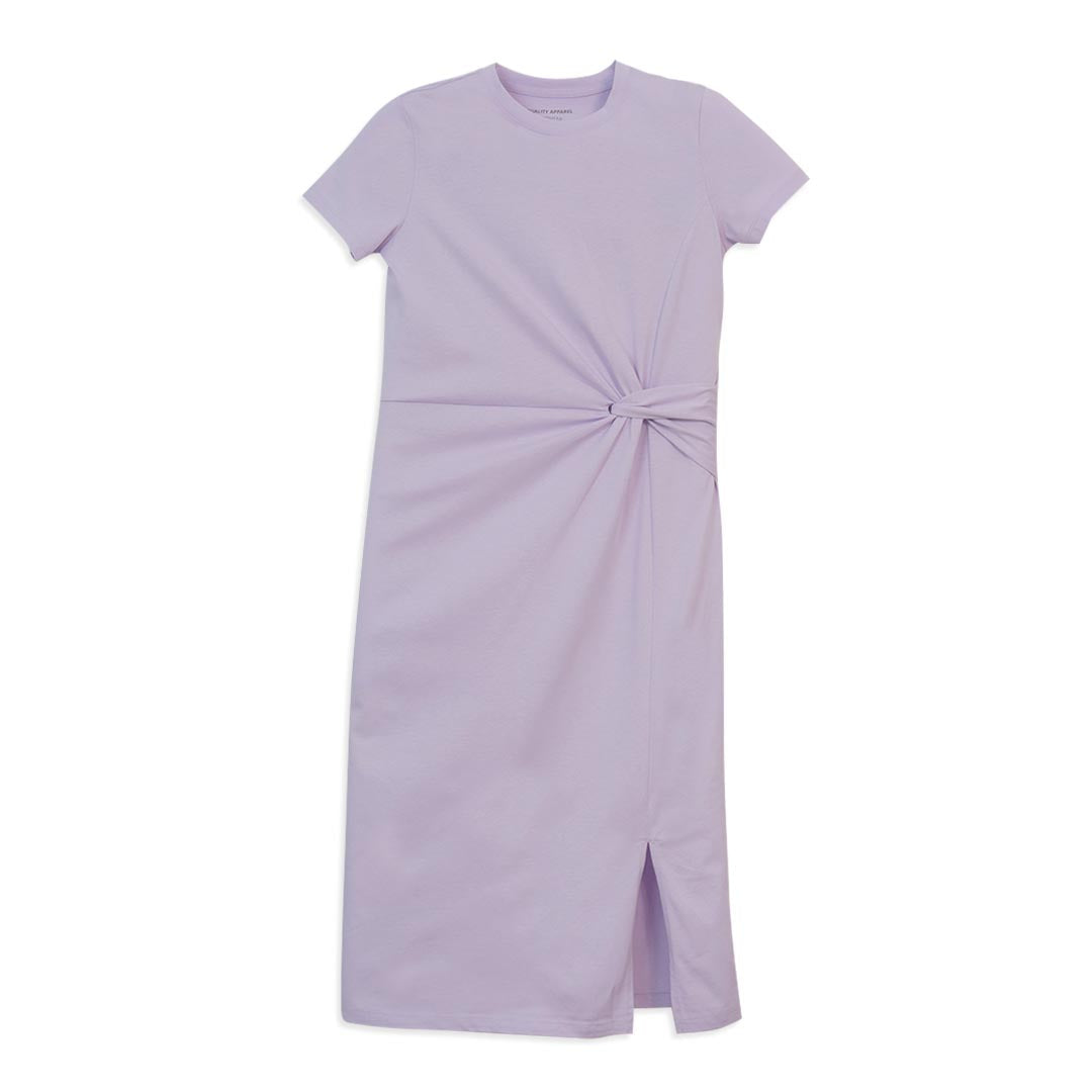 GIORDANO Women's Cotton PolyesterJersey Crew Neck Short Sleeve Comfort Fit Dress (05465403)