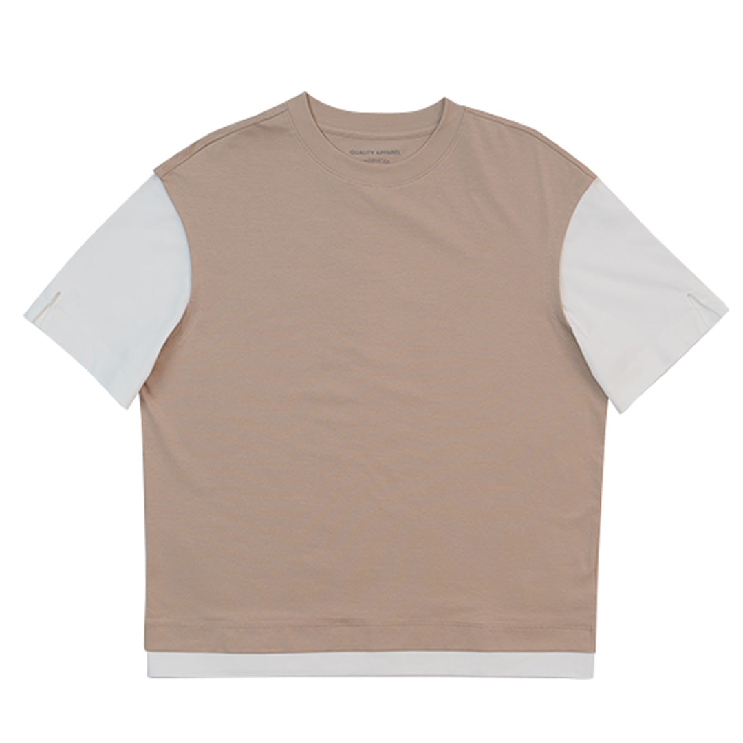 GIORDANO Women's Sorona Jersey Crew Neck Contrasting Color Loose Fit Tee  (05325257)