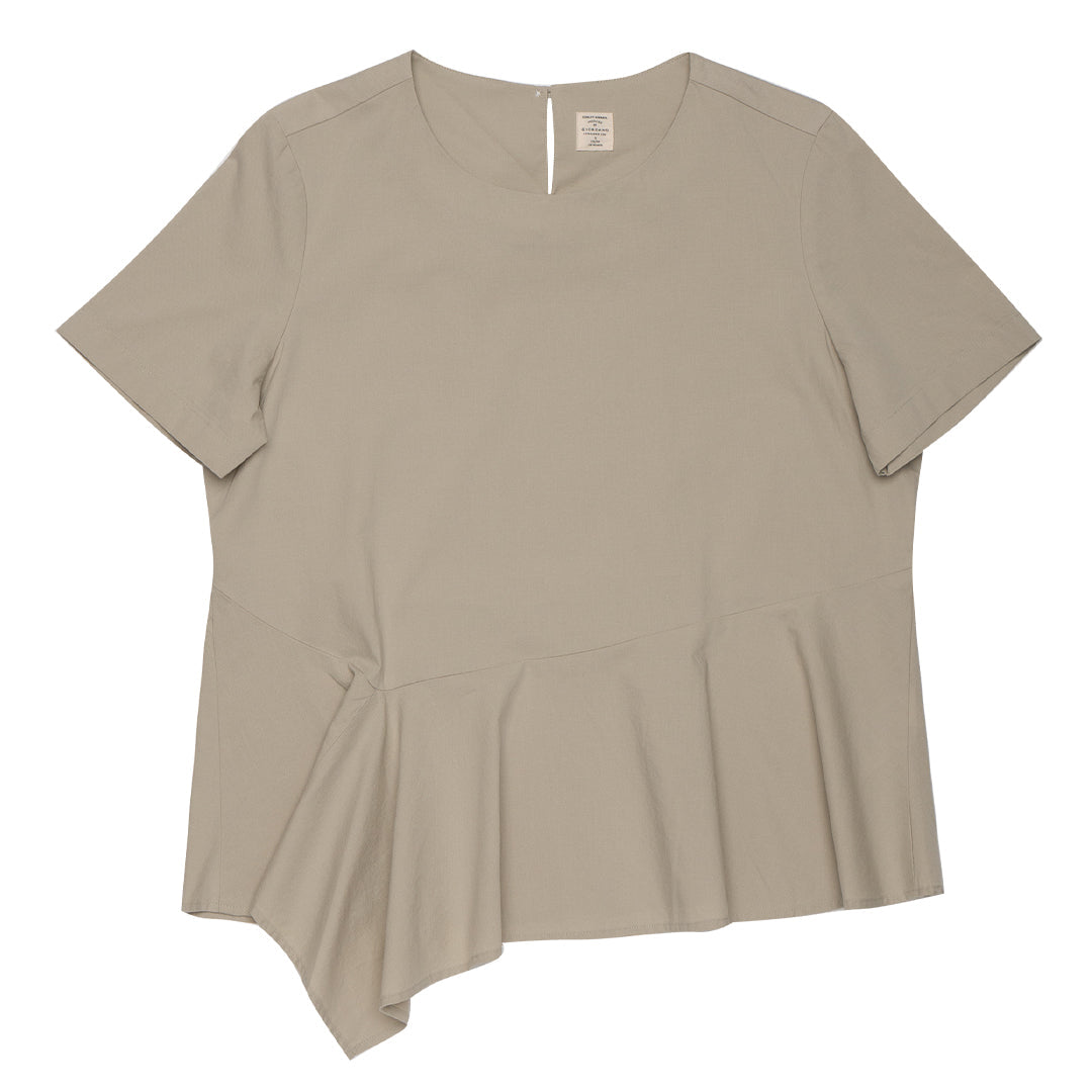 GIORDANO Women's Poplin Round Neck Shirt (05343216) - 13 - Moss Green