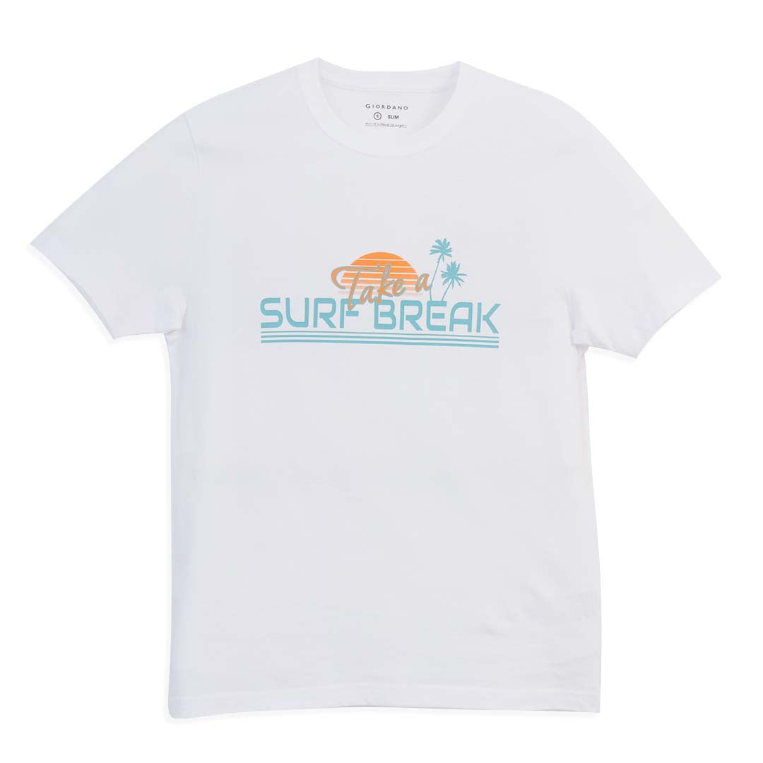 GIORDANO Men's Cotton Jersey Slim Fit Printed Tee�(01096302)