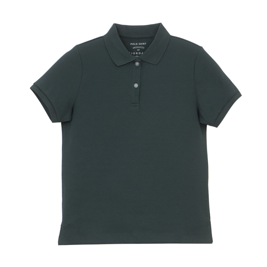 GIORDANO Women's Polyester Waffle Comfort Solid Polo (05316295)