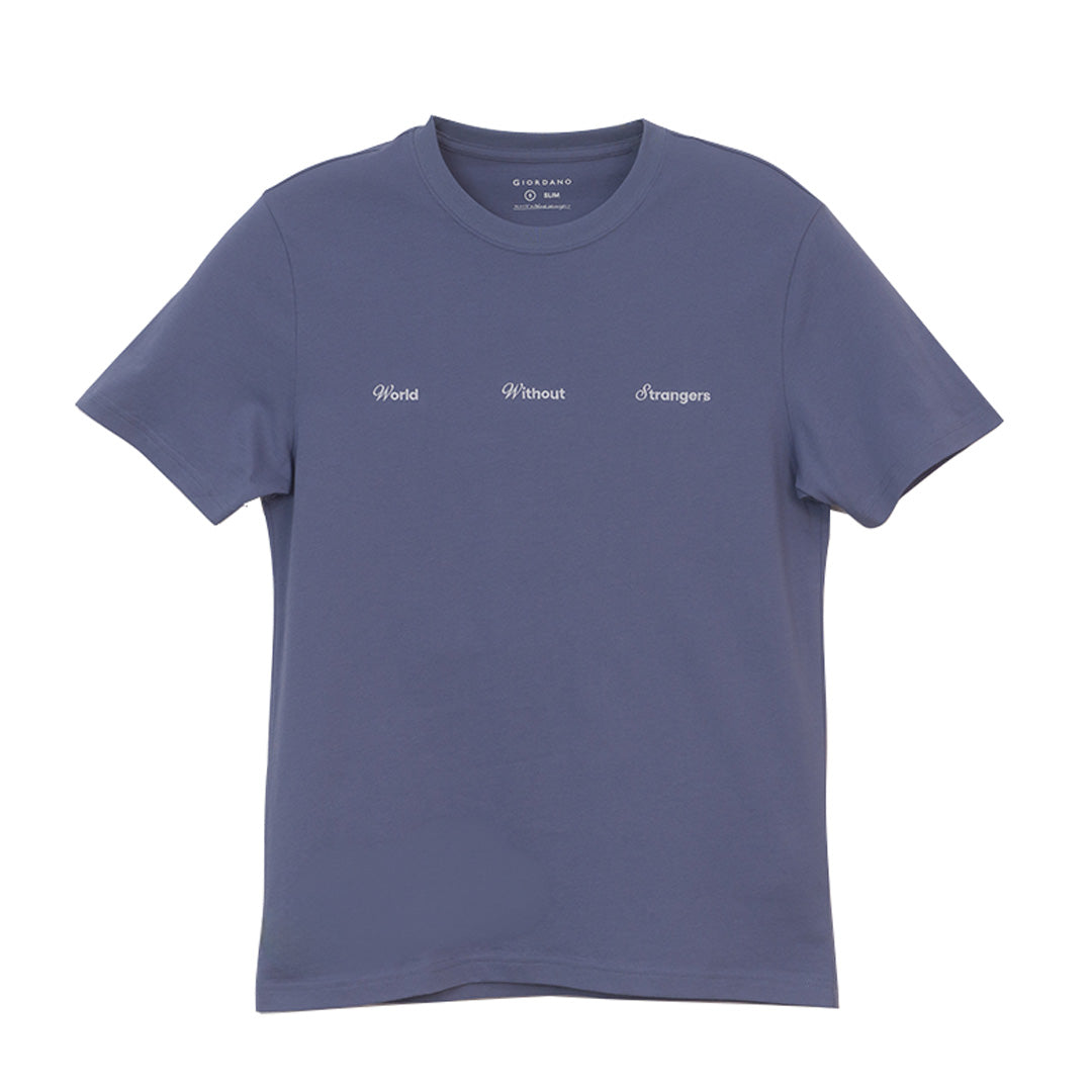 GIORDANO Men's Jersey Crew Neck Short Sleeves WWS Printed Tee (01096310)