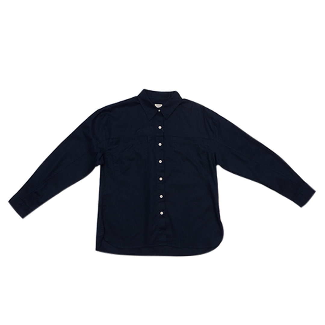 GIORDANO Women's Cotton Linen Acute Collar Long Sleeves Loose Fit Shirt (05345202)