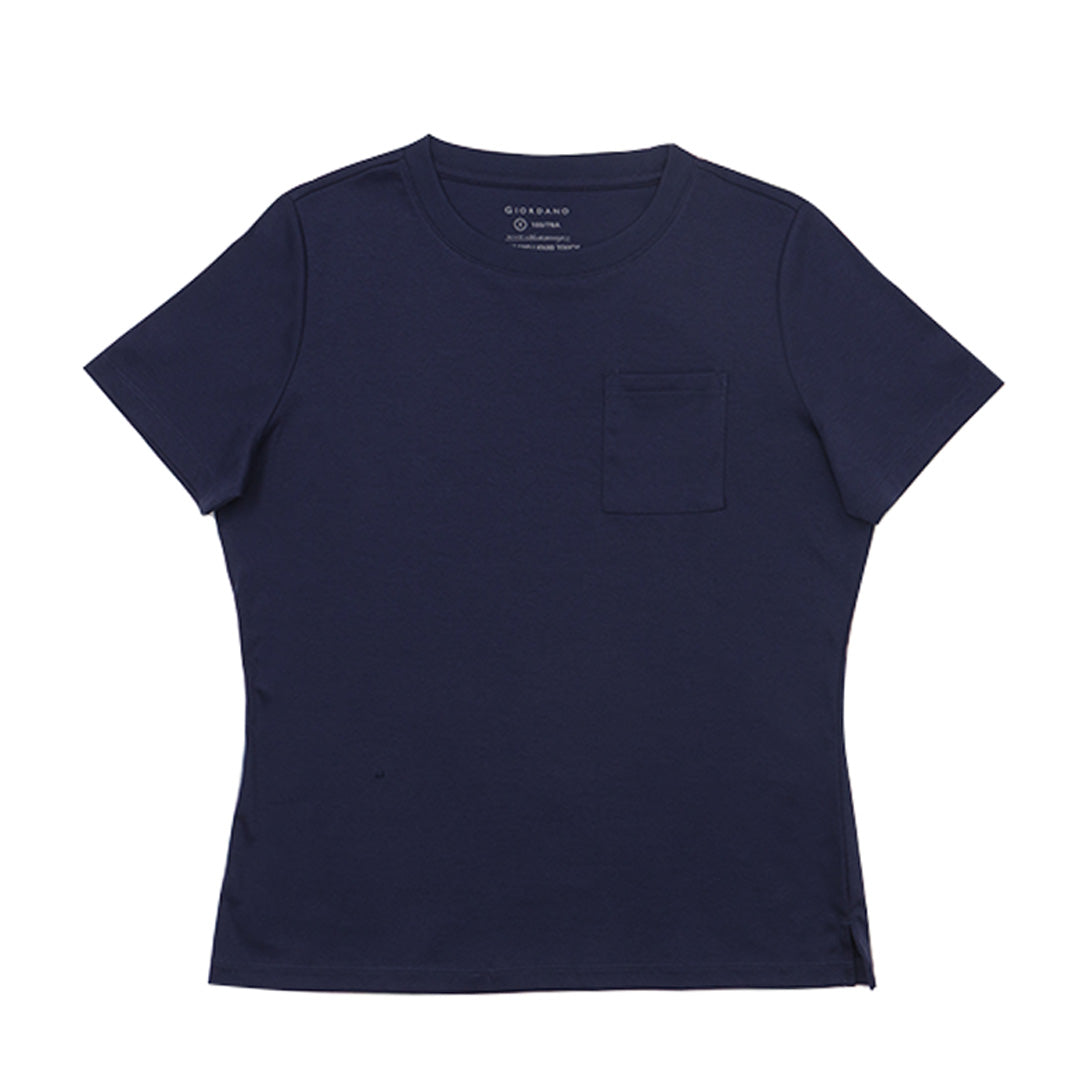 GIORDANO Women's Liquid Touch Comfort Fit  Pocket Tee  (05325217)