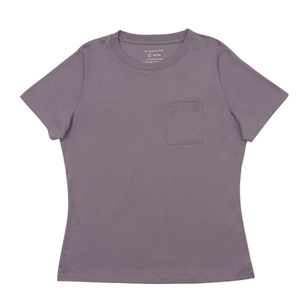 GIORDANO Women's Liquid Touch Comfort Fit  Pocket Tee  (05325217)