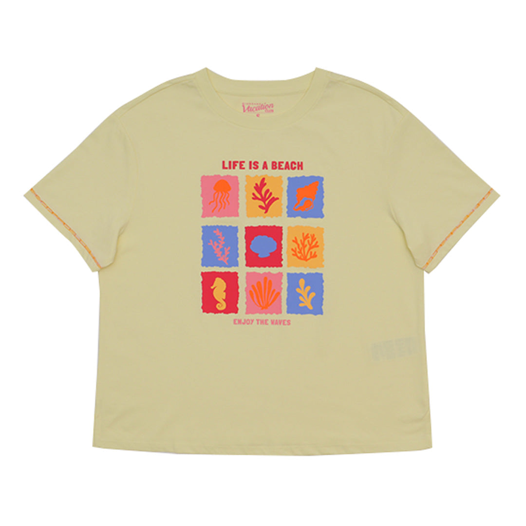 GIORDANO Women's Sorona Boyfriend Fit Printed Tee  (05395210)