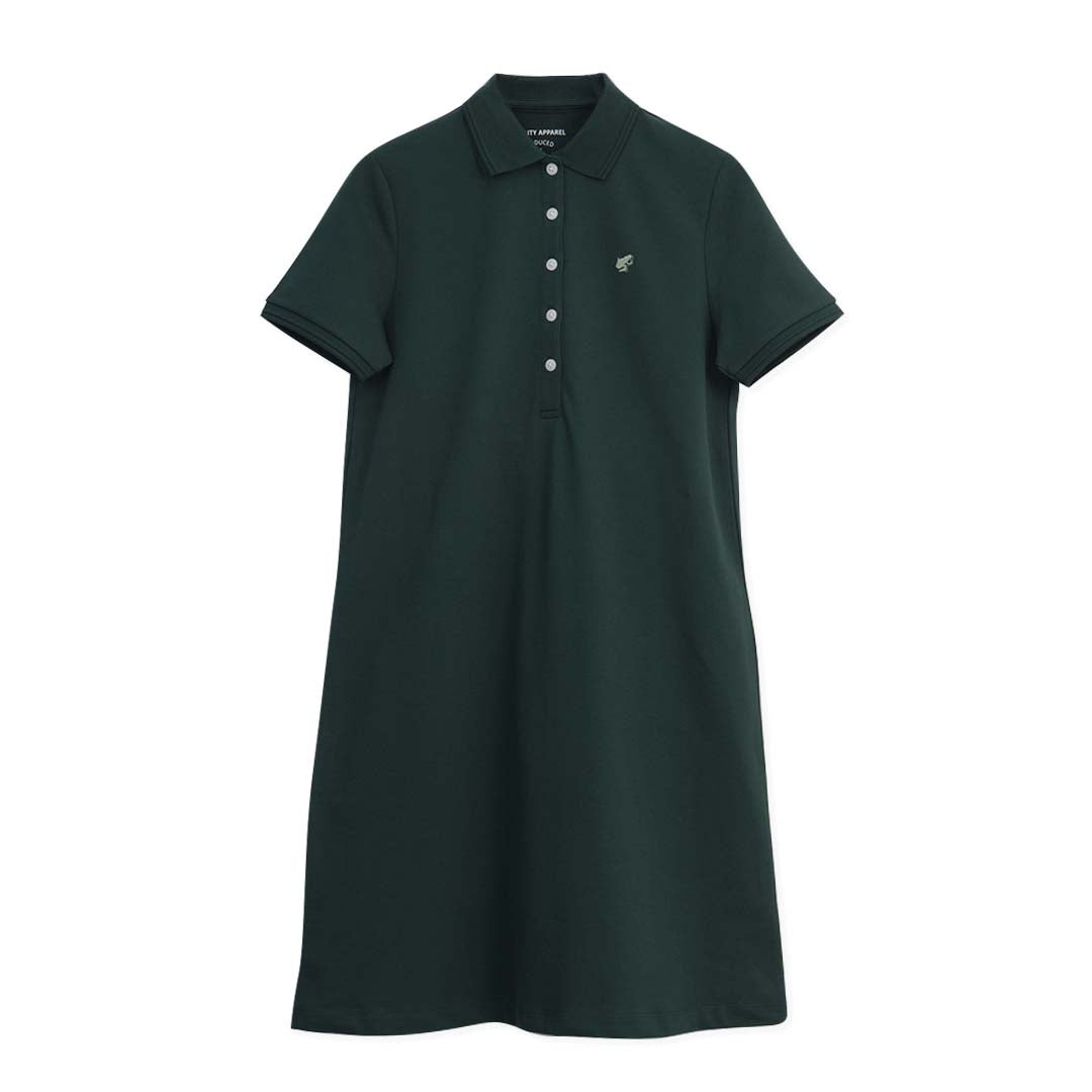 GIORDANO Women's Frog Sweatmark-Free Cotton Lycra Pique Comfort Fit Polo Dress (05466416)