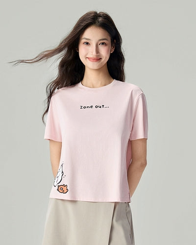 GIORDANO x Chiikawa Women's Sorona Jersey Crew Neck Boyfriend Fit Printed Tee (05396401)