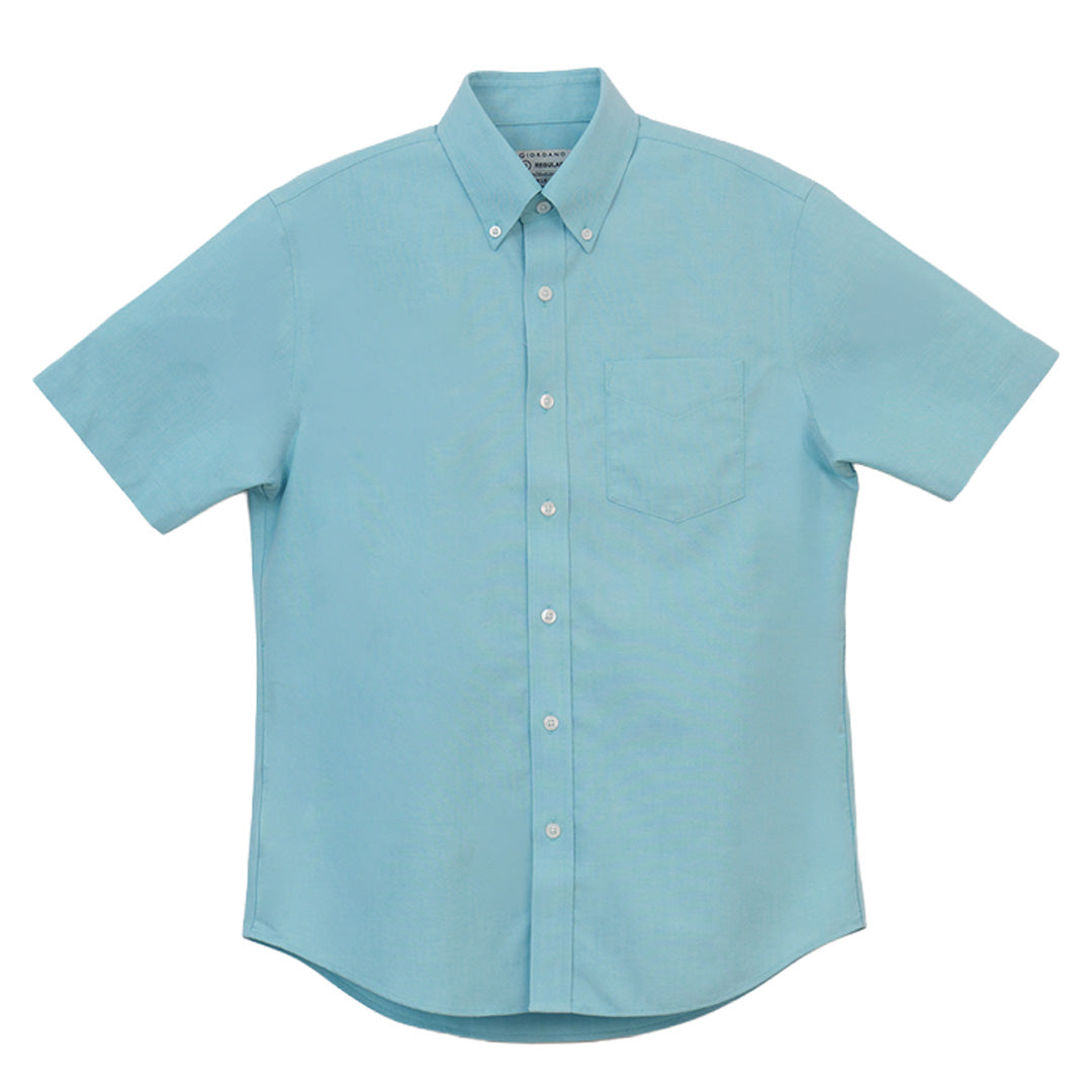 GIORDANO Men's Cotton Oxford Short Sleeves Regular Fit Wrinkle Free Shirt (01046208)