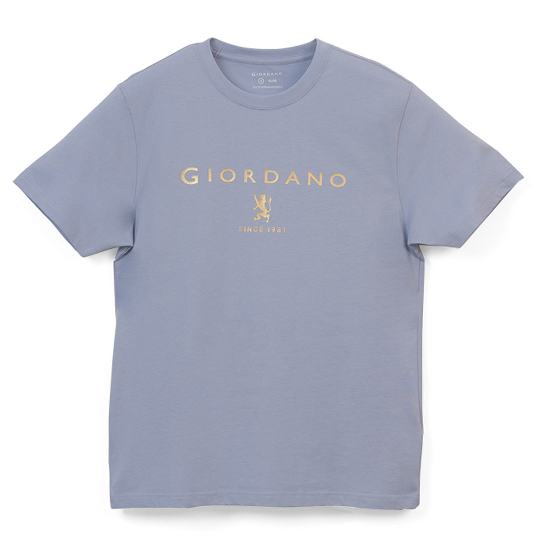 GIORDANO Men's Slim Fit Lion Logo Tee (01096201)