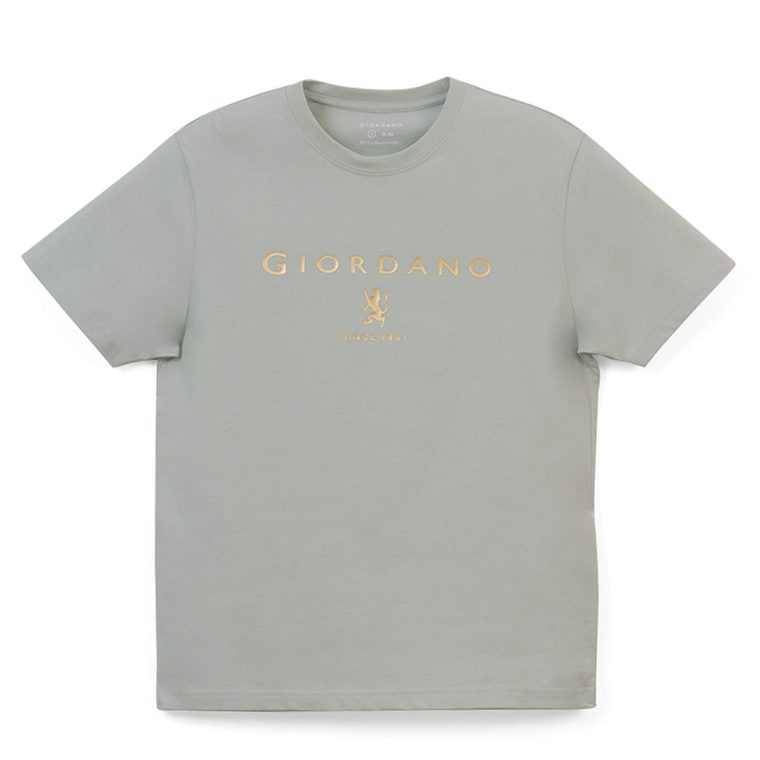 GIORDANO Men's Slim Fit Lion Logo Tee (01096201)